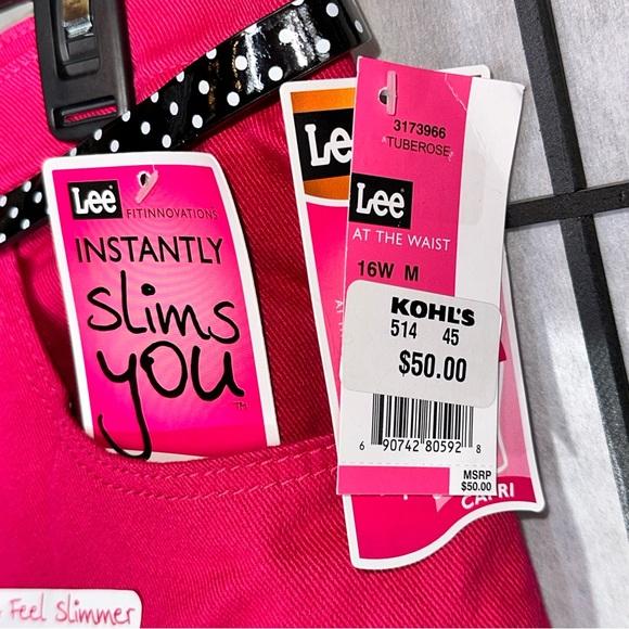 NWT Lee classic fit crop pink jeans 16 slimming - Picture 3 of 8